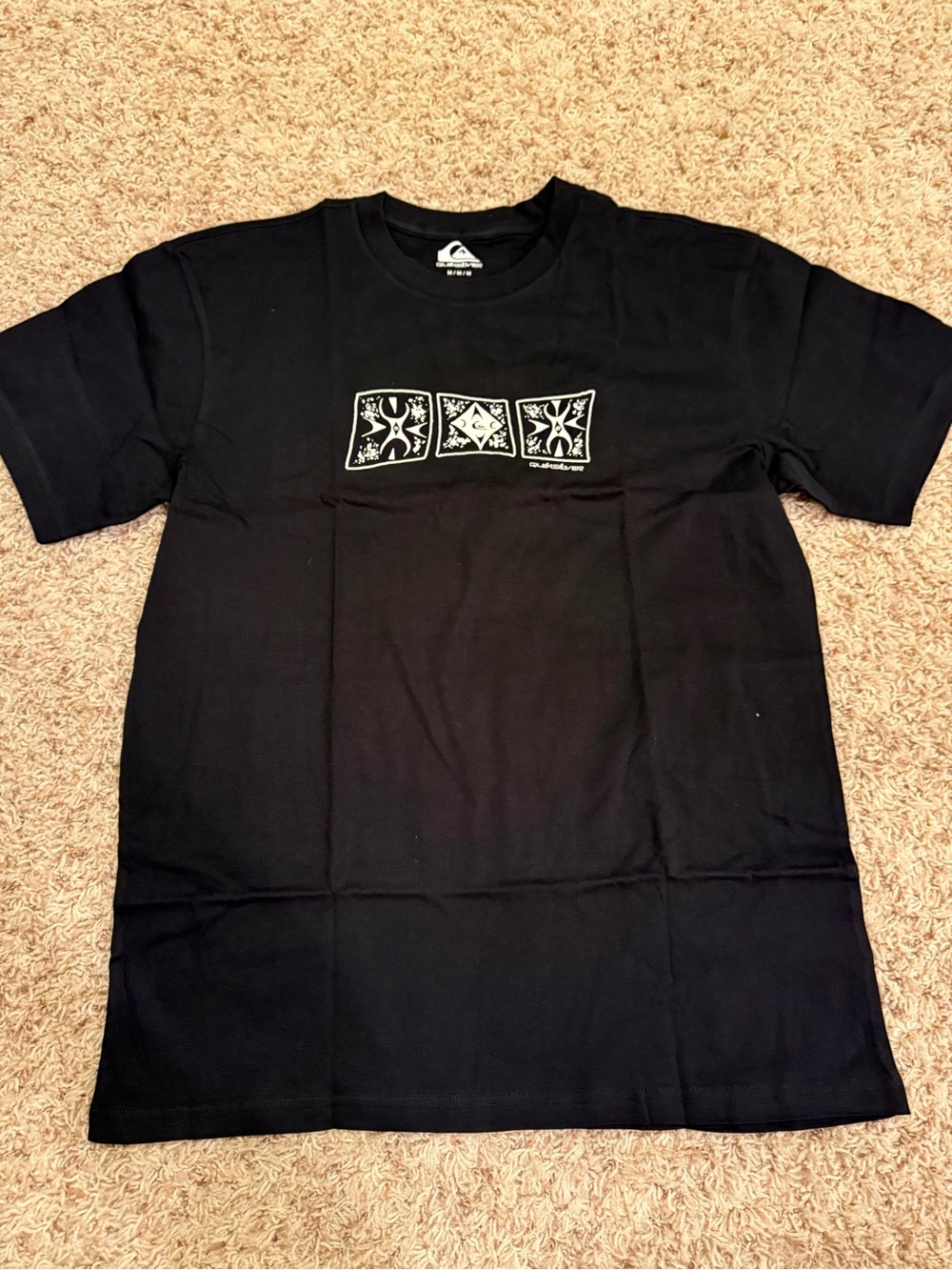 Quiksilver Men’s Graphic T-Shirt Medium Black Surf Skate Tee NWT AQYZT10270